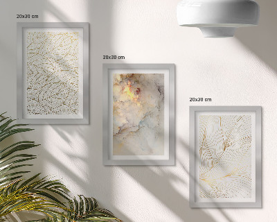 Gallery wall Lineaire bladpatronen abstract marmer