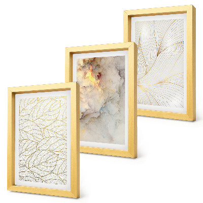 Gallery wall Lineaire bladpatronen abstract marmer