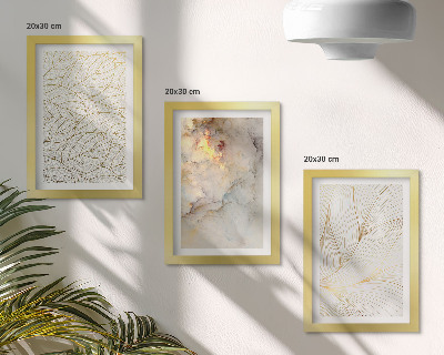 Gallery wall Lineaire bladpatronen abstract marmer