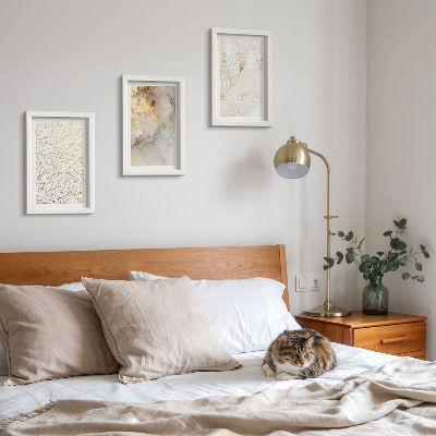 Gallery wall Lineaire bladpatronen abstract marmer