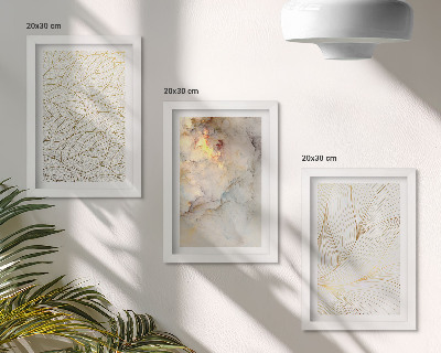 Gallery wall Lineaire bladpatronen abstract marmer