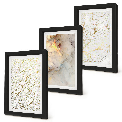 Gallery wall Lineaire bladpatronen abstract marmer