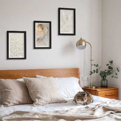 Gallery wall Lineaire bladpatronen abstract marmer