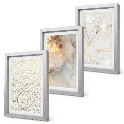 Gallery wall Lineaire bladpatronen abstract marmer