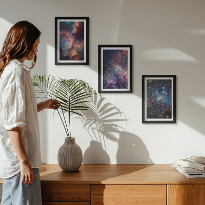 Gallery wall Ruimtelandschappen met sterren en nevels