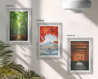 Gallery wall Bamboebos, torii-pad naar de berg Fuji, landschappen van Japan