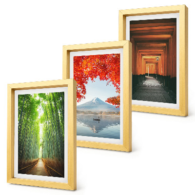 Gallery wall Bamboebos, torii-pad naar de berg Fuji, landschappen van Japan