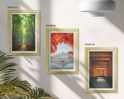 Gallery wall Bamboebos, torii-pad naar de berg Fuji, landschappen van Japan