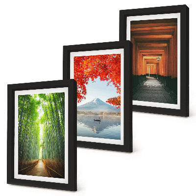 Gallery wall Bamboebos, torii-pad naar de berg Fuji, landschappen van Japan