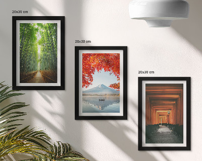 Gallery wall Bamboebos, torii-pad naar de berg Fuji, landschappen van Japan