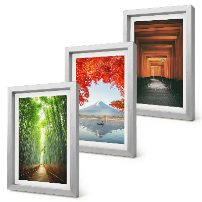 Gallery wall Bamboebos, torii-pad naar de berg Fuji, landschappen van Japan
