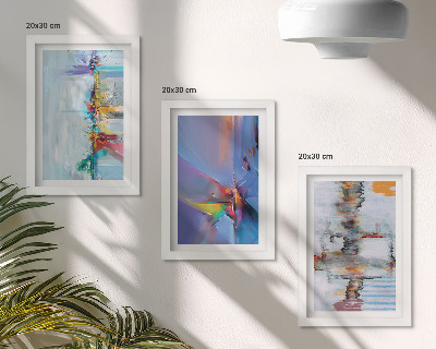 Set van ingelijste schilderijen Abstracte composities schilderstijl