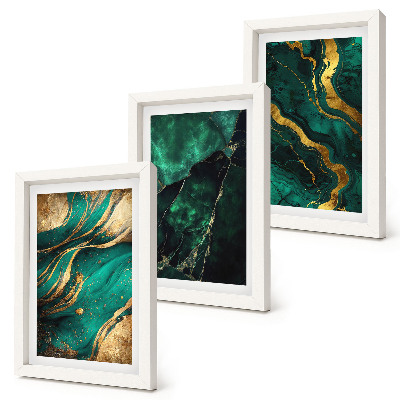 Set van ingelijste schilderijen Elegante abstracte steenpatronen