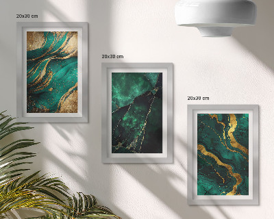 Set van ingelijste schilderijen Elegante abstracte steenpatronen