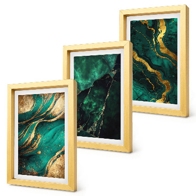 Set van ingelijste schilderijen Elegante abstracte steenpatronen
