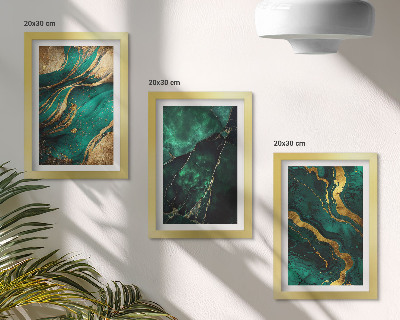 Set van ingelijste schilderijen Elegante abstracte steenpatronen