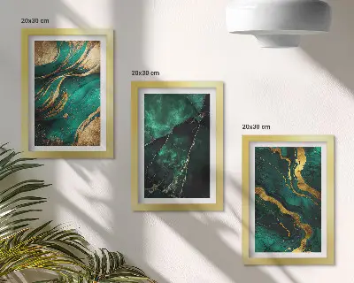 Set van ingelijste schilderijen met elegante abstracte steenpatronen