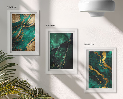 Set van ingelijste schilderijen Elegante abstracte steenpatronen