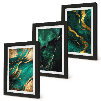 Set van ingelijste schilderijen Elegante abstracte steenpatronen