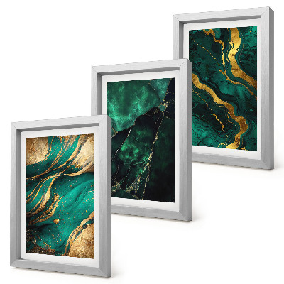 Set van ingelijste schilderijen Elegante abstracte steenpatronen