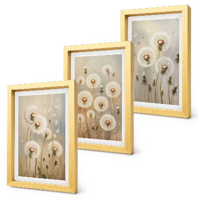 Gallery wall Witte paardenbloemen tegen een achtergrond van heldere kleuren.