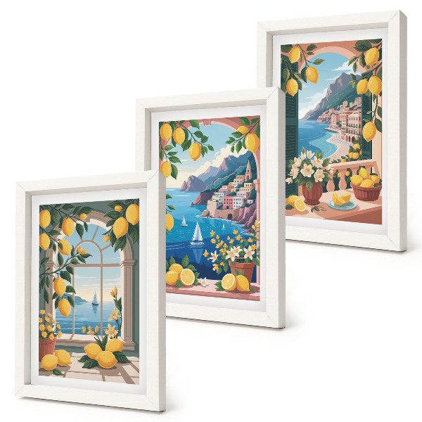 Gallery wall Raam met zeezicht en Italiaanse citroenen