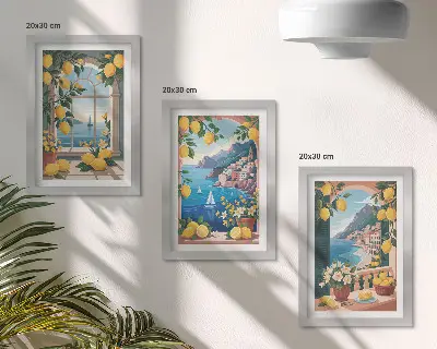 Gallery wall met zeezicht en Italiaanse citroenen