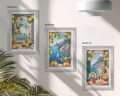 Gallery wall Raam met zeezicht en Italiaanse citroenen