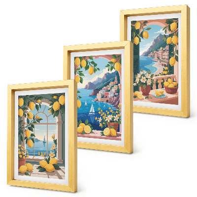 Gallery wall Raam met zeezicht en Italiaanse citroenen