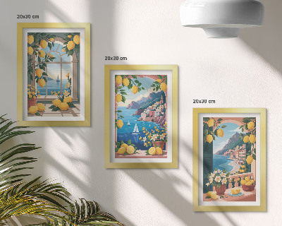Gallery wall Raam met zeezicht en Italiaanse citroenen