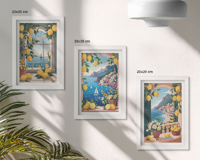 Gallery wall Raam met zeezicht en Italiaanse citroenen