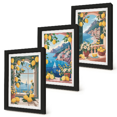 Gallery wall Raam met zeezicht en Italiaanse citroenen