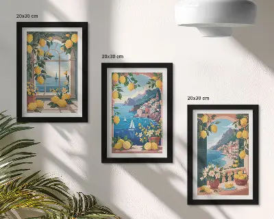 Gallery wall met zeezicht en Italiaanse citroenen
