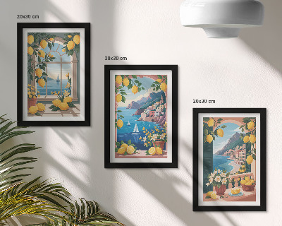 Gallery wall Raam met zeezicht en Italiaanse citroenen