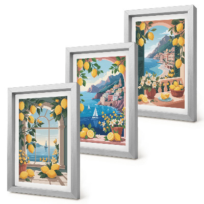 Gallery wall Raam met zeezicht en Italiaanse citroenen
