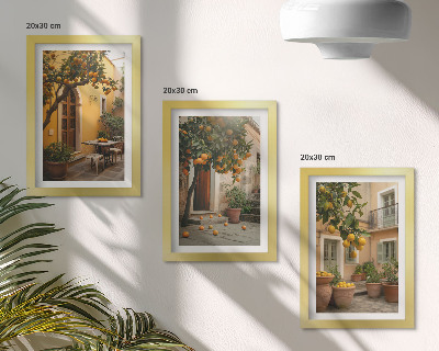 Gallery wall Een tuin met citrusbomen op een zonnige locatie.