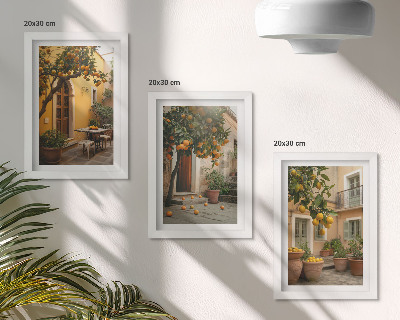 Gallery wall Een tuin met citrusbomen op een zonnige locatie.