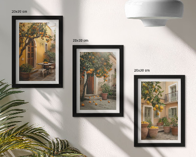 Gallery wall Een tuin met citrusbomen op een zonnige locatie.