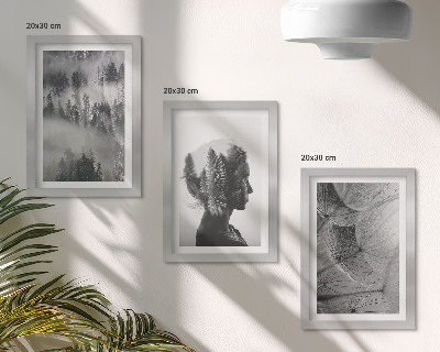 Gallery wall Bos in de mist, portret met bomen, delicate paardenbloem