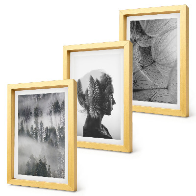 Gallery wall Bos in de mist, portret met bomen, delicate paardenbloem