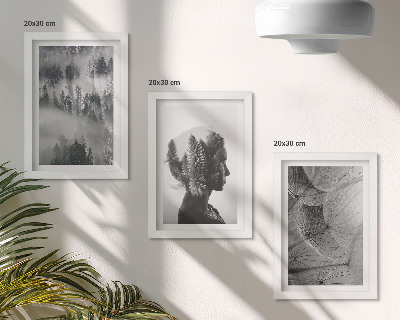 Gallery wall Bos in de mist, portret met bomen, delicate paardenbloem
