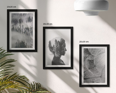 Gallery wall Bos in de mist, portret met bomen, delicate paardenbloem