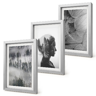 Gallery wall Bos in de mist, portret met bomen, delicate paardenbloem