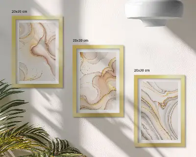 Gallery wall lineaire abstracte motieven als stijlvolle decoratie