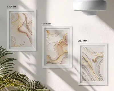 Gallery wall lineaire abstracte motieven als stijlvolle decoratie
