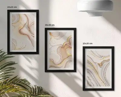 Gallery wall lineaire abstracte motieven als stijlvolle decoratie