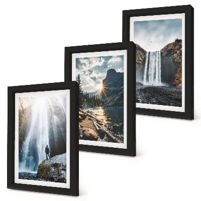 Gallery wall Watervallen in de bergen met prachtige natuurlijke landschappen.