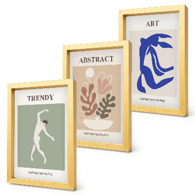 Set van ingelijste schilderijen Stijlvolle posters met figuren en planten van Henri Matisse