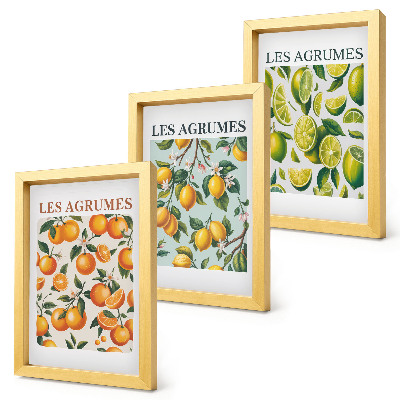 Gallery wall Fruitige citruspatronen in pastelkleuren