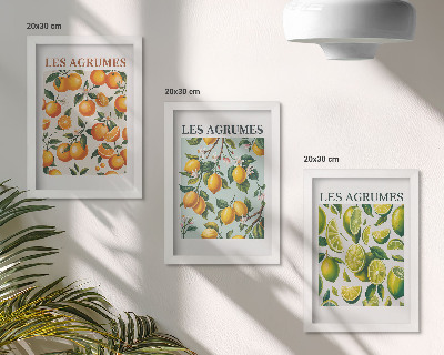 Gallery wall Fruitige citruspatronen in pastelkleuren